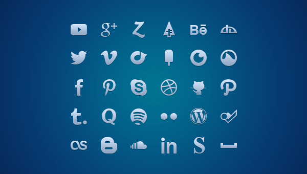 +7500 - Muchos iconos de redes sociales gratis  PNG y PSD 